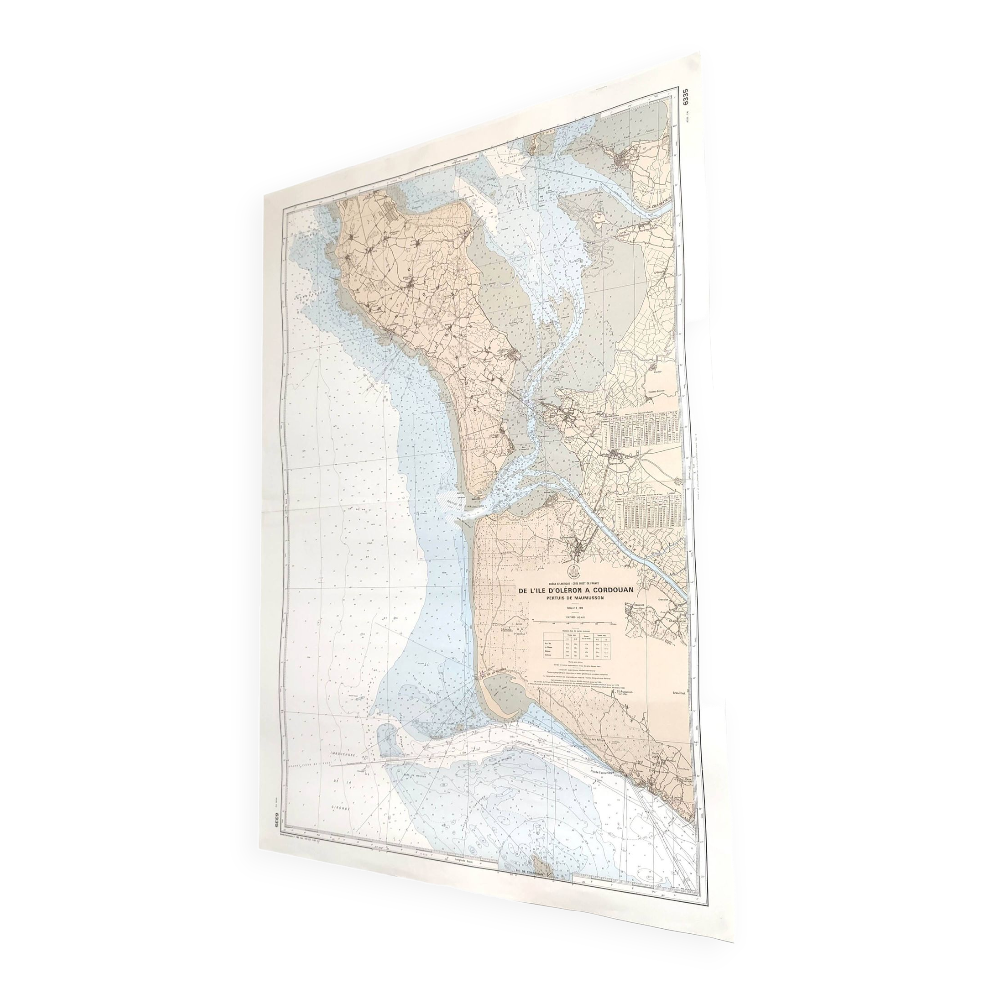 Map of Charente Maritime, Oléron Island, West Coast, France, 1976