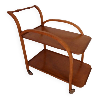 Chariot vintage en chêne du milieu du siècle