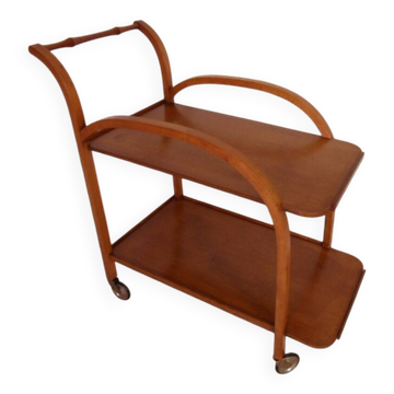 Chariot vintage en chêne du milieu du siècle