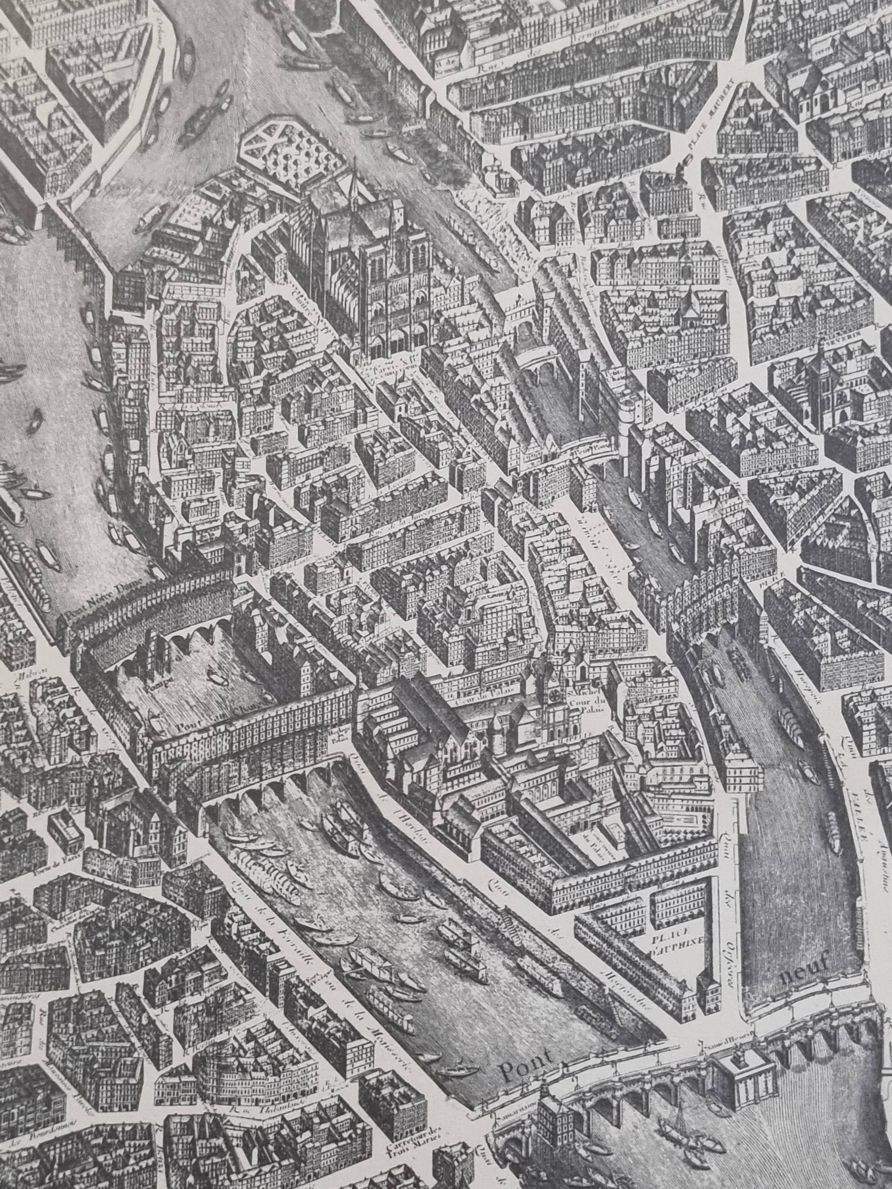 Turgot Plan 1739 – Vintage reproduction framed 100 x 80 cm with glass