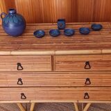 Commode en bambou et rotin