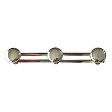 Chrome metal wall coat rack