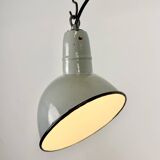 Industrial Grey Enamel Factory Pendant Lamp, 1960s