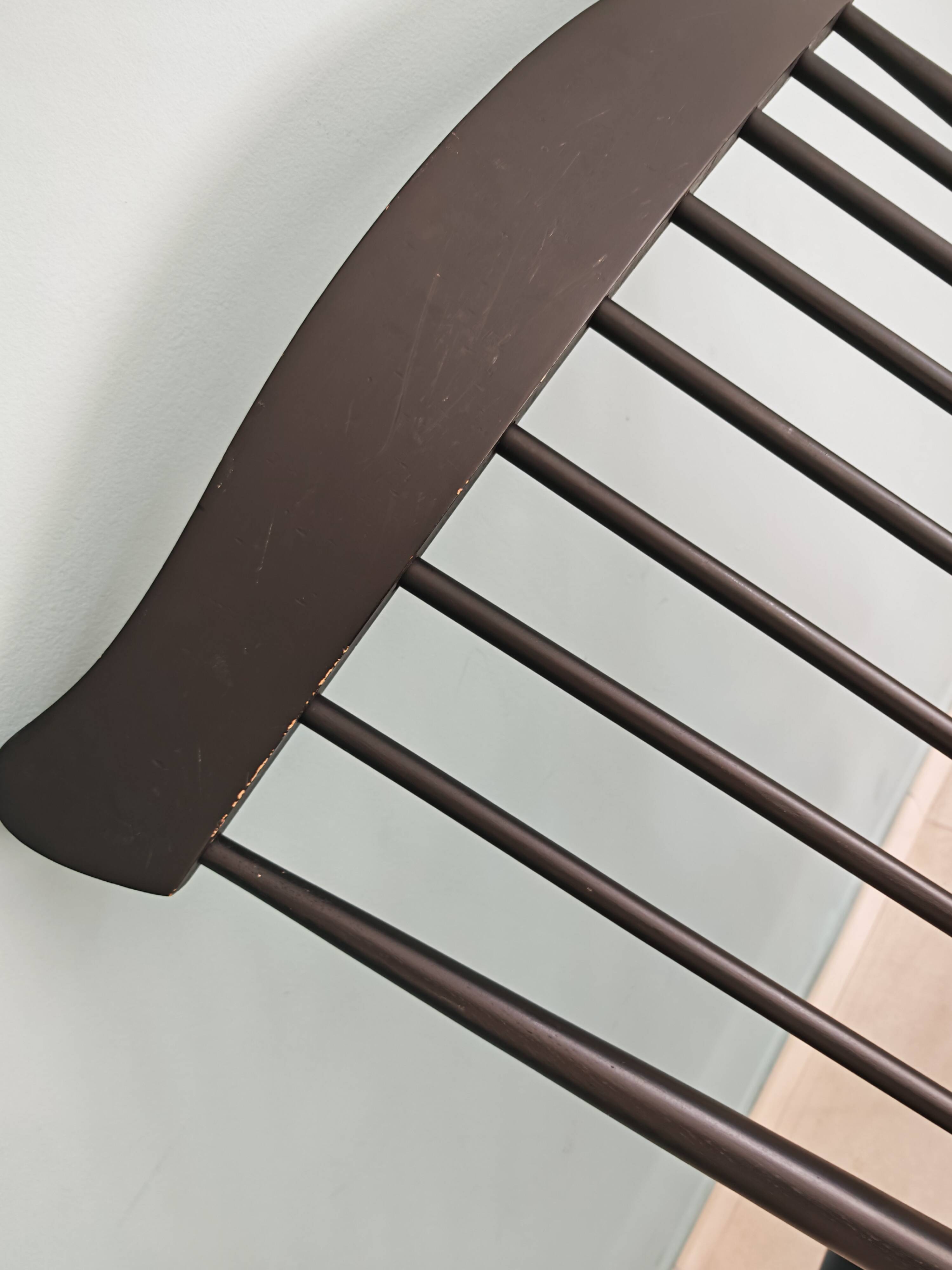 Rocking Chair Black Wood Vintage 1960 — Scandinavian Style