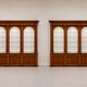 Monumental pair of apothecary bookshelves in oak, mid-19th century.
