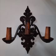 2 medieval-style wrought iron sconces