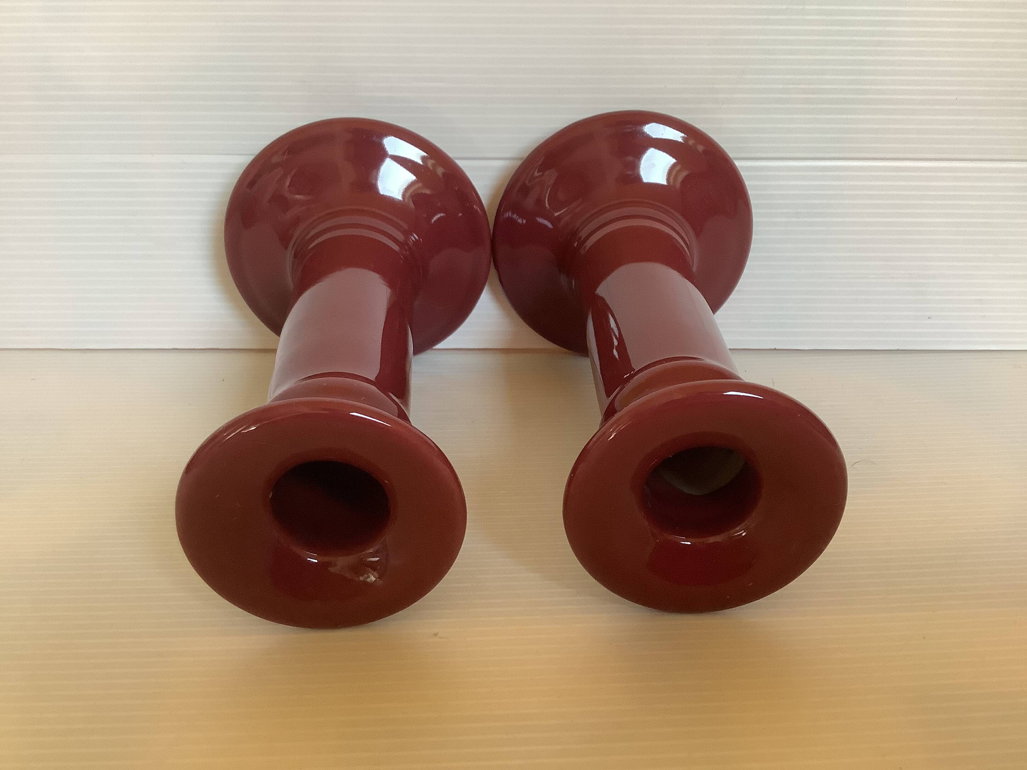 Pair of Bordeaux candlesticks
