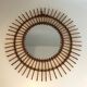 Round rattan mirror