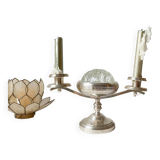 Candlestick spikes flowers silver metal goldsmith from France