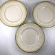 3 flat plates Gien white decorated with vine leaves and grapes