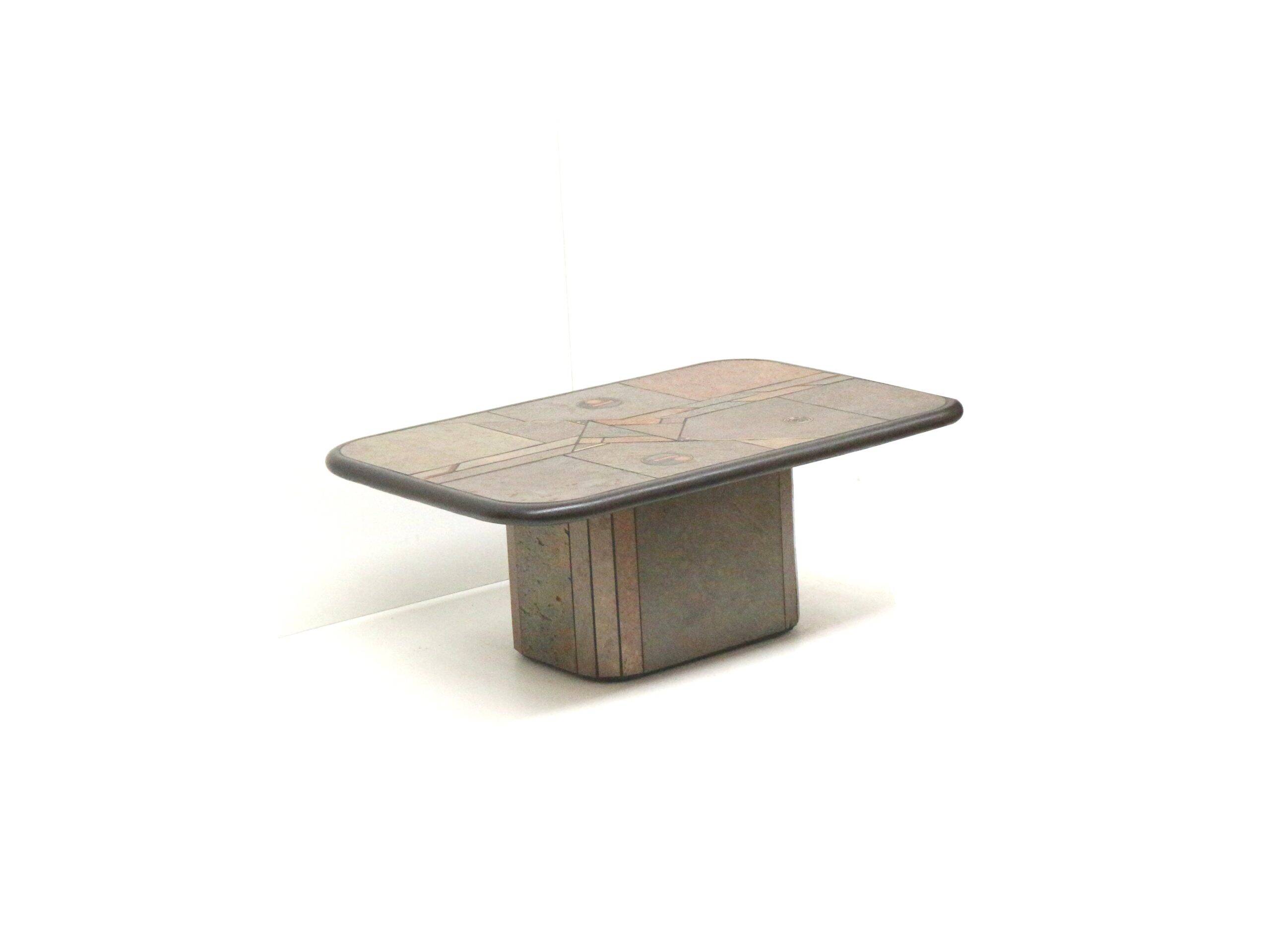 Vintage brutalist coffee table by Fedam from the 1980s
