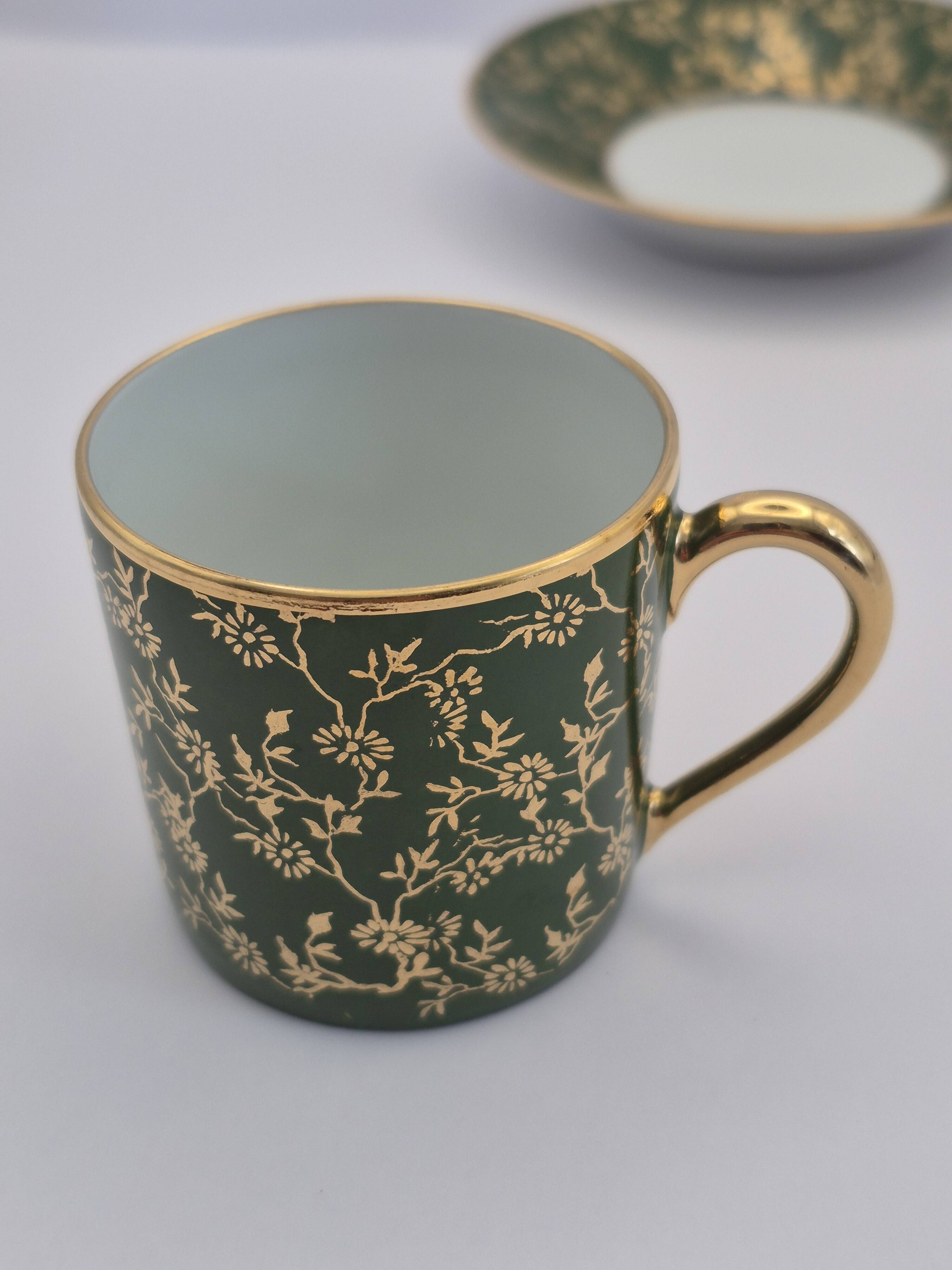 Set of 6 multicoloured moka cups in Limoges fine porcelain.