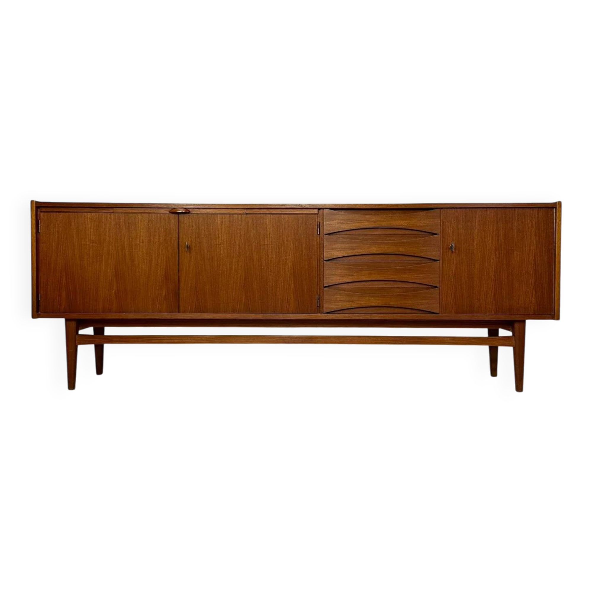 1960s Vintage Large Minimalistic Mid-Century Teak Sideboard