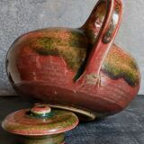 Théière de potier en grès émaillé vintage