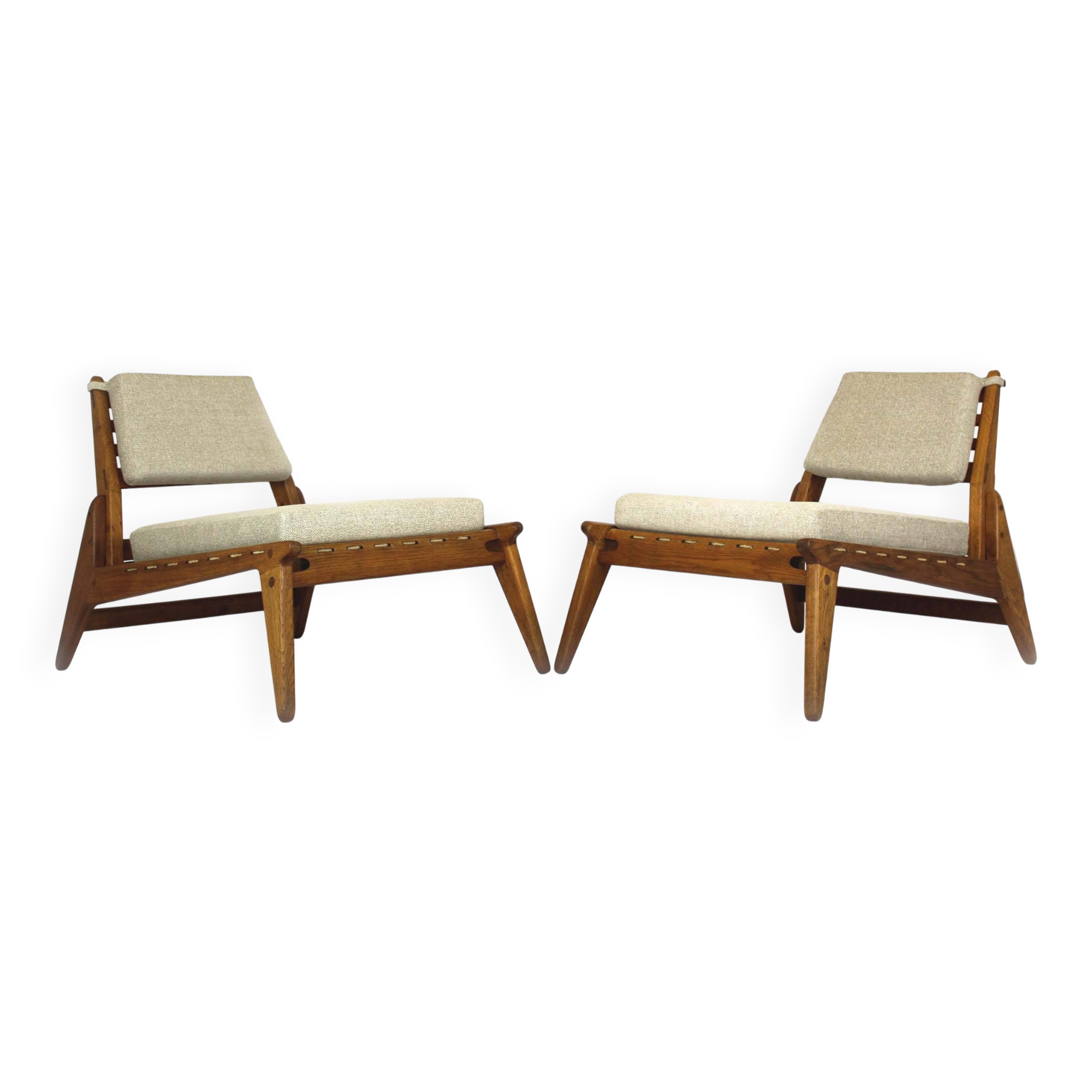 Restored Mid-Century Scandinavian Hunting Chairs by Kristiansson, 1950s