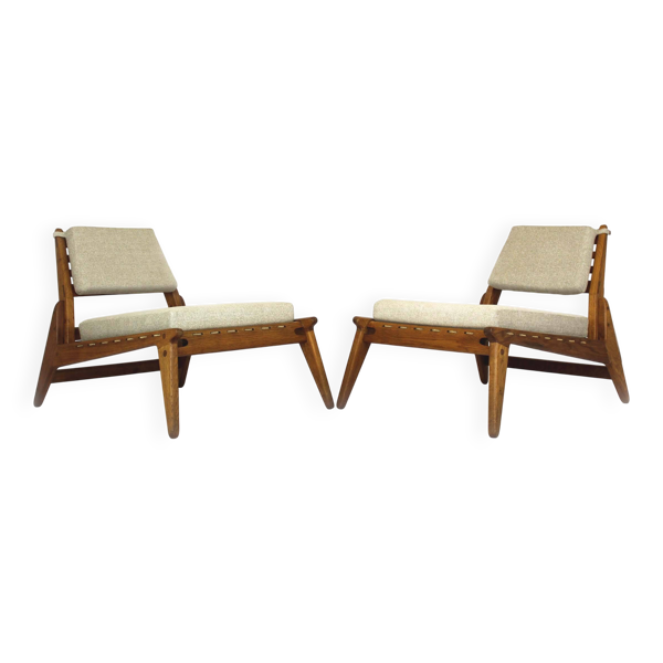 Chaises de chasse scandinaves du milieu du siècle restaurées par Kristiansson, années 1950.