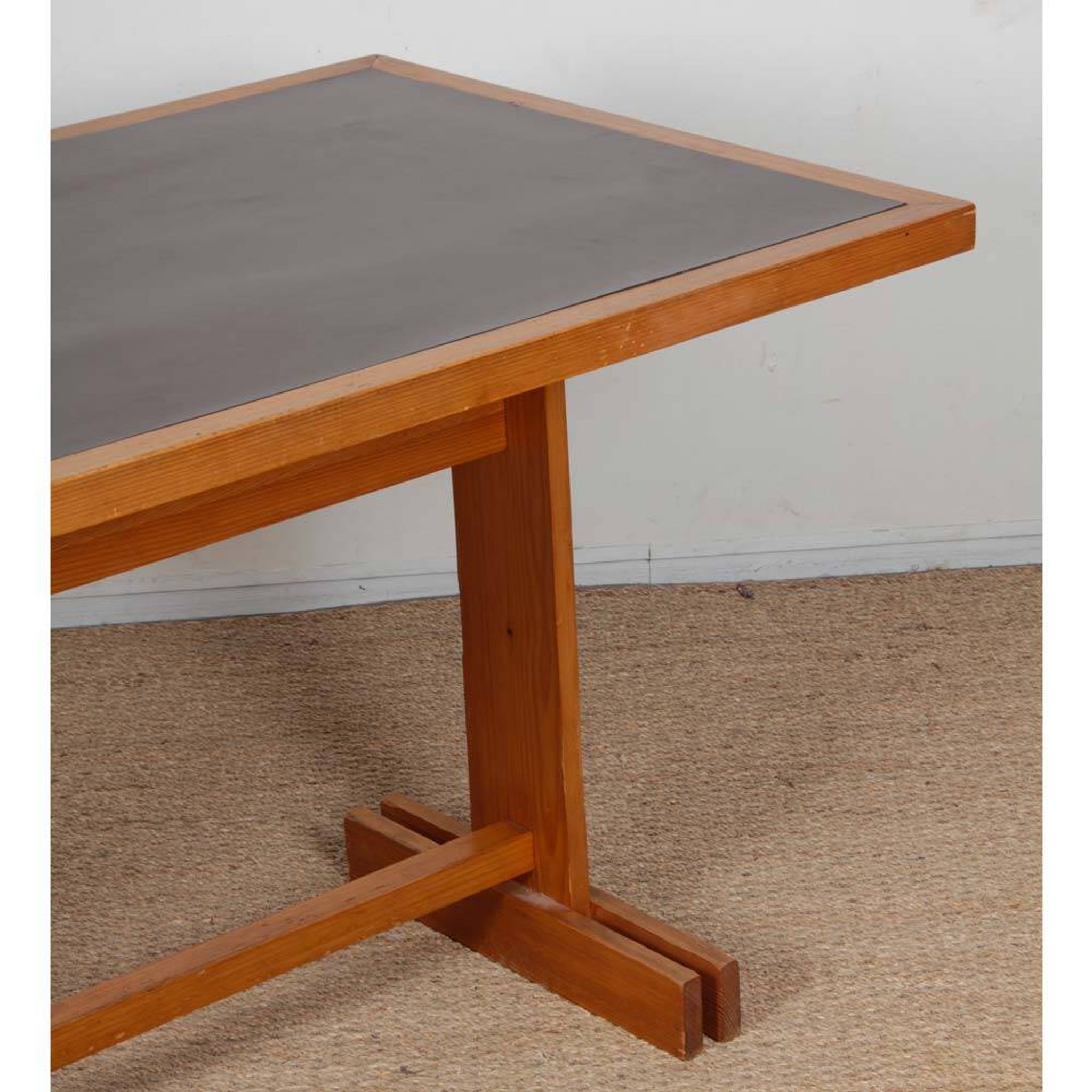 Table de repas rectangulaire en pin, travail du XXe siècle