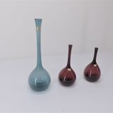 Set of 3 arthur percy scandinavian tulip vases for gullaskruf 1950