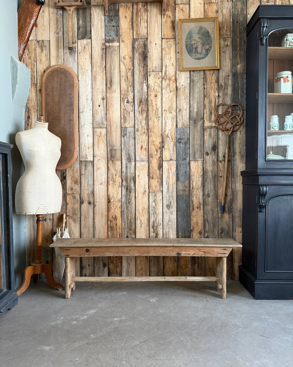 Pair of vintage farmhouse benches (refurbished)