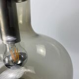 Smoked glass pendant lamp by Nettelhoff Leuchten 1970