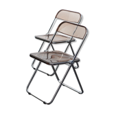 2 Plia caramel chairs by Giancarlo Piretti