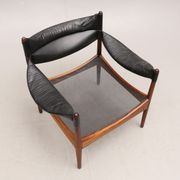 Rosewood and Leather Armchair by Kristian Vedel, Denmark, 1960s