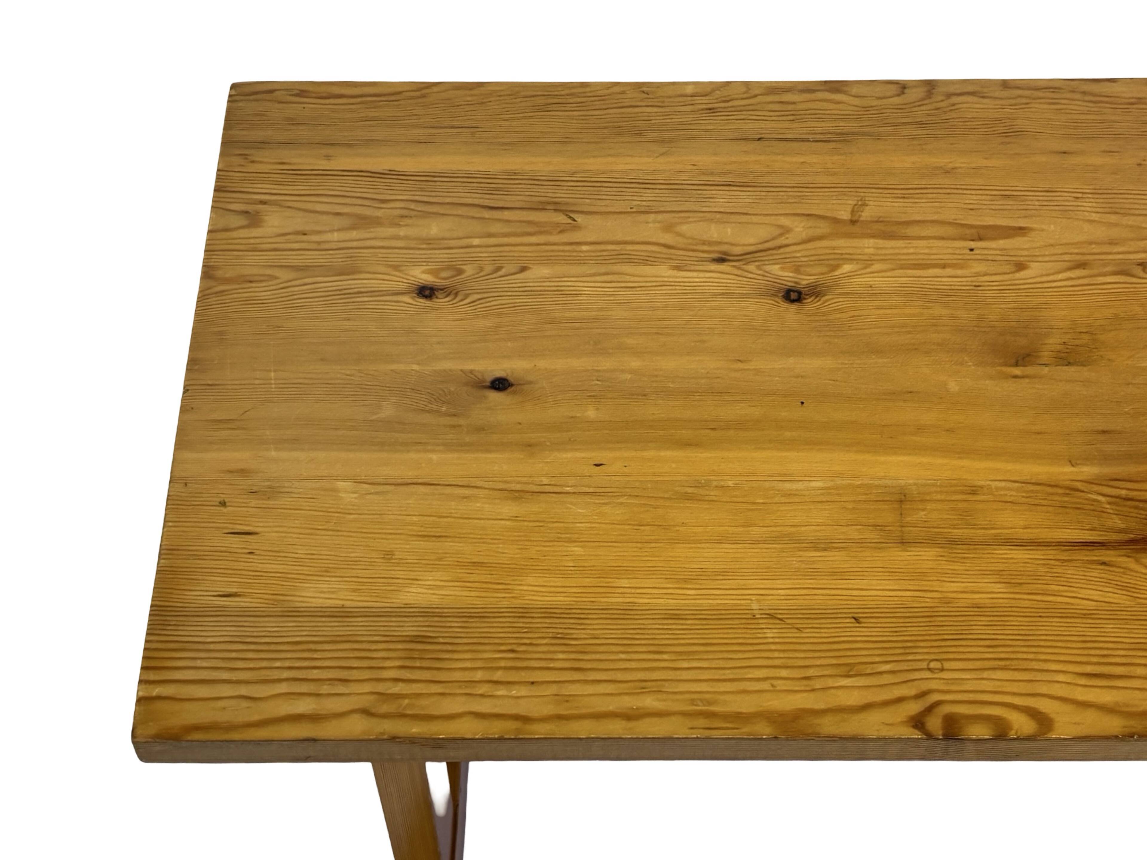 Vintage Scandinavian modern pinewood bench from the 1960's