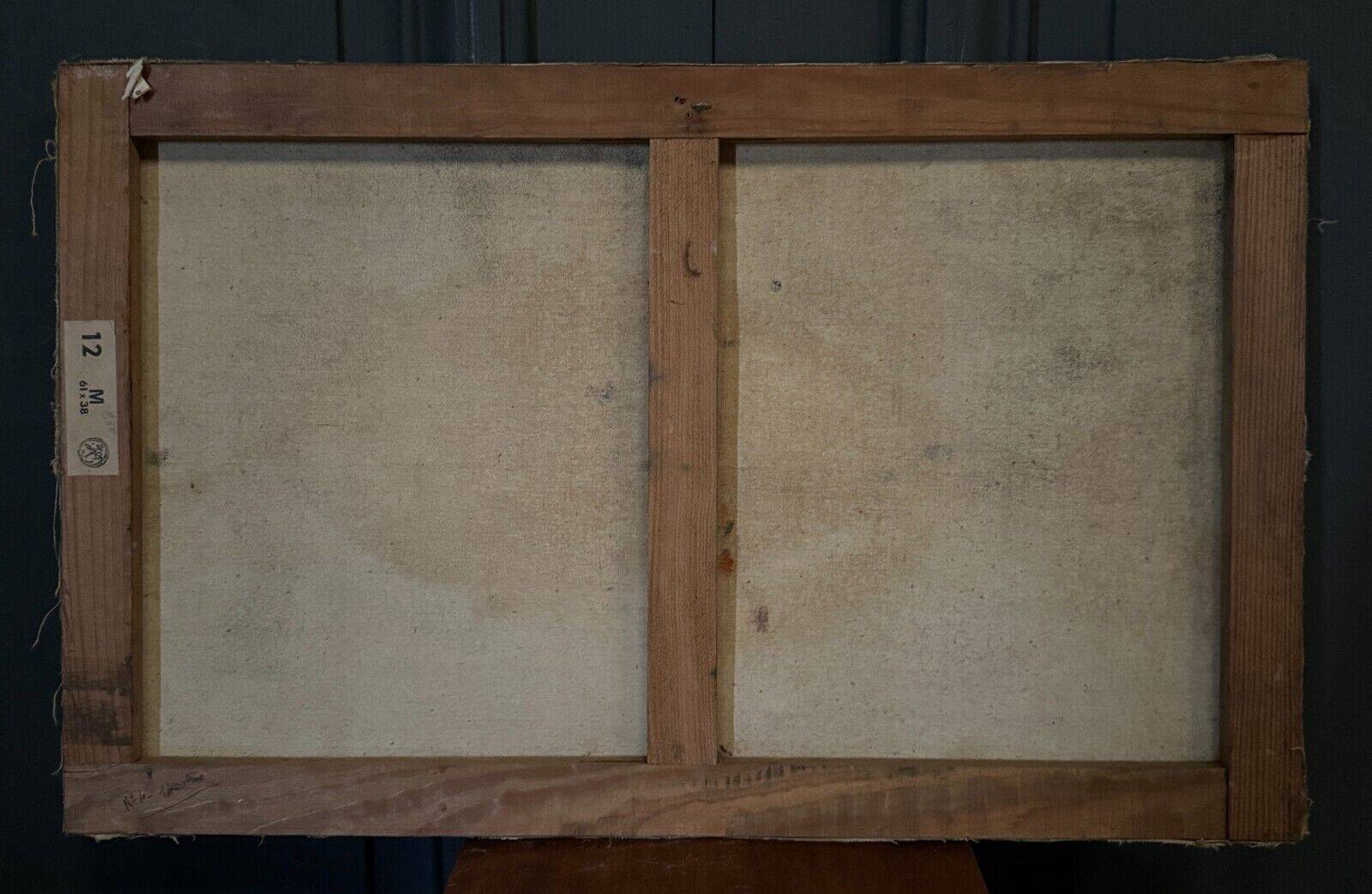 Oil on canvas by A. Gareau 1959 still life with ceramics