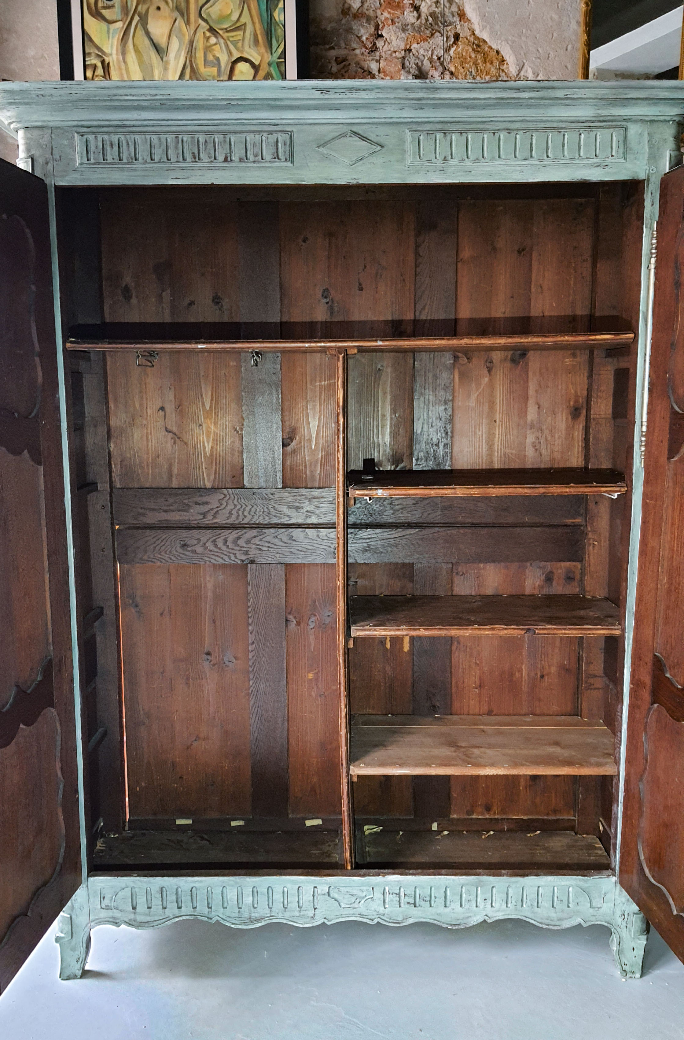 Wardrobe wardrobe 18th century Shabby Chic patinated