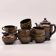 Coffee or tea service Sarreguemines Rockingham black and gold - 26 pieces