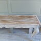 Louis XV style console in pearl gray patinated oak, patinated inlaid top.