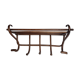Portemanteau mural en bois courbé ancien 1900, 5 patères et un porte chapeau