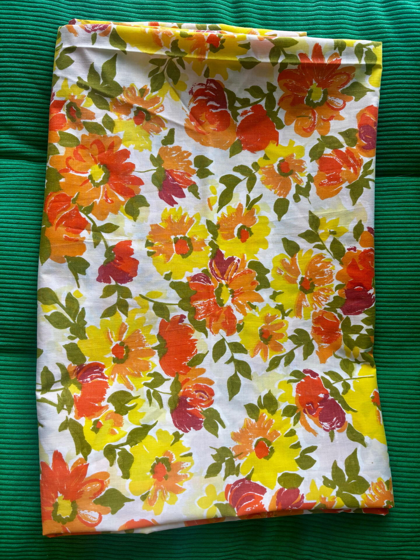 Superb vintage floral printed bolster cover from the seventies.