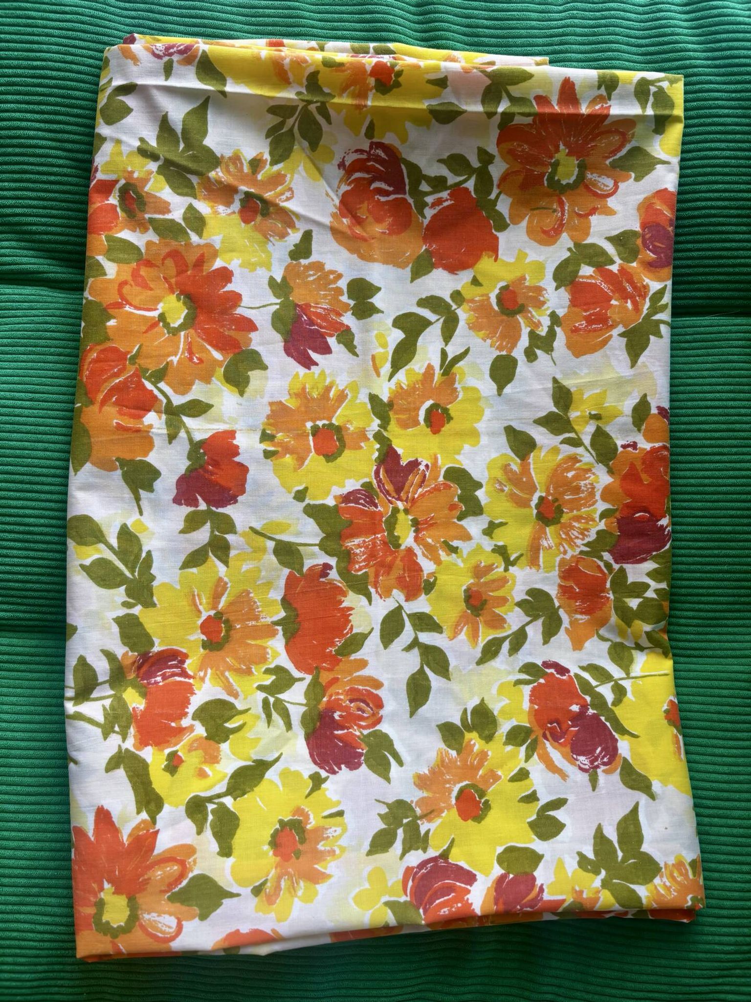 Superb vintage floral printed bolster cover from the seventies.