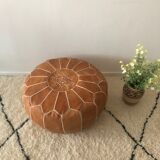 Natural leather pouf from The Ottoman style of Morocco