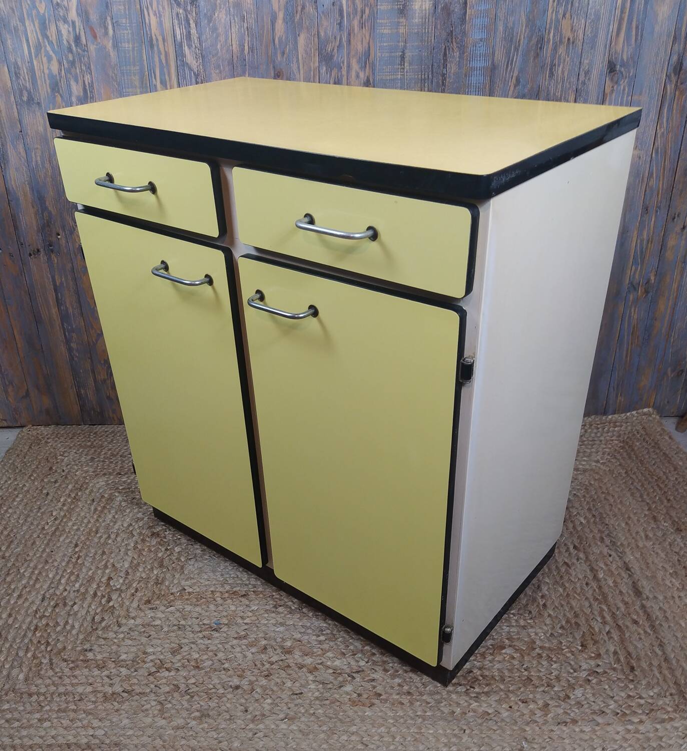 Yellow formica sideboard