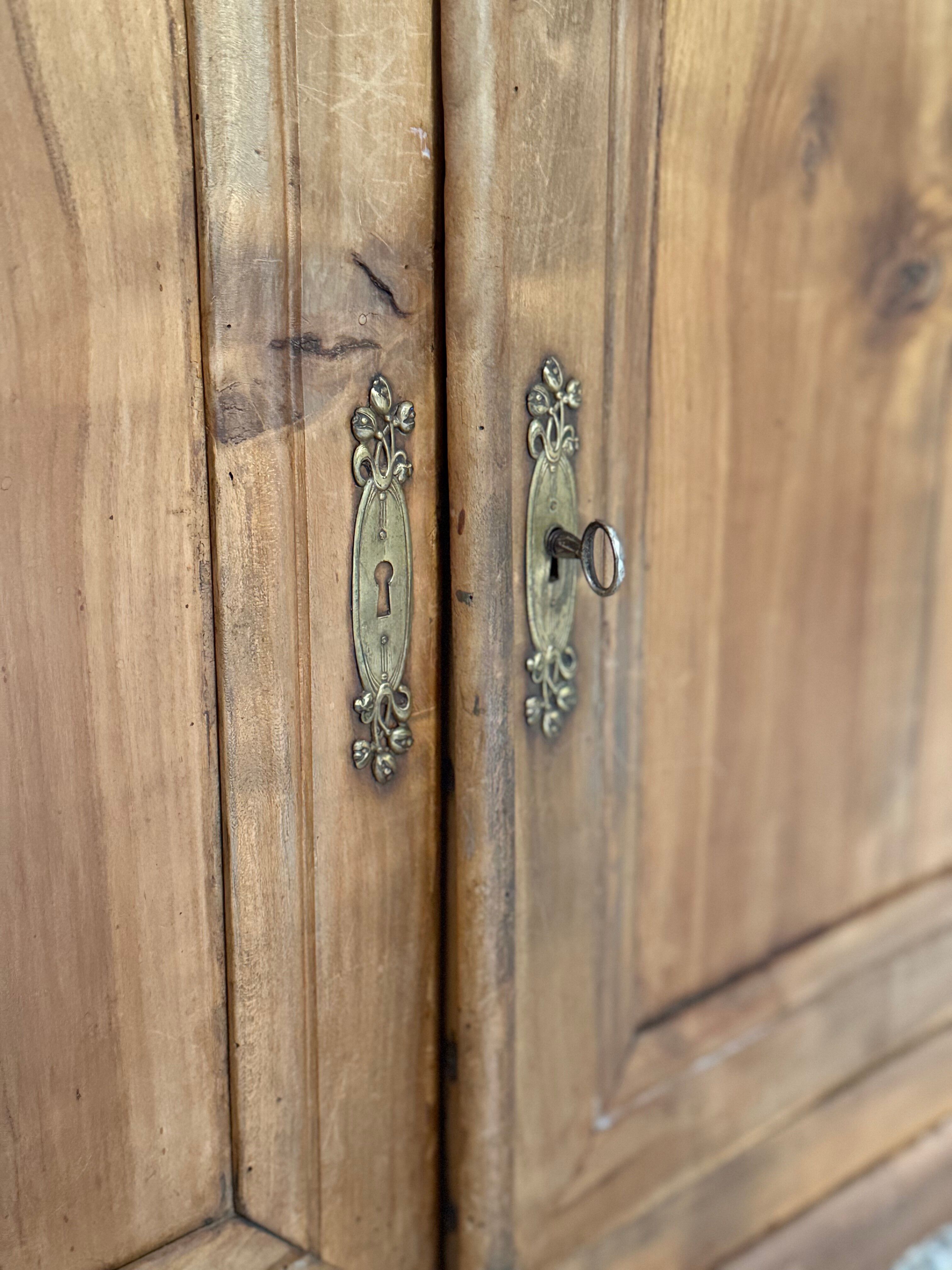 Antique two-body buffet in solid wood