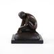 Art Deco female nude figurine – bronze-toned sculpture on geometric base, 1920s/1930s