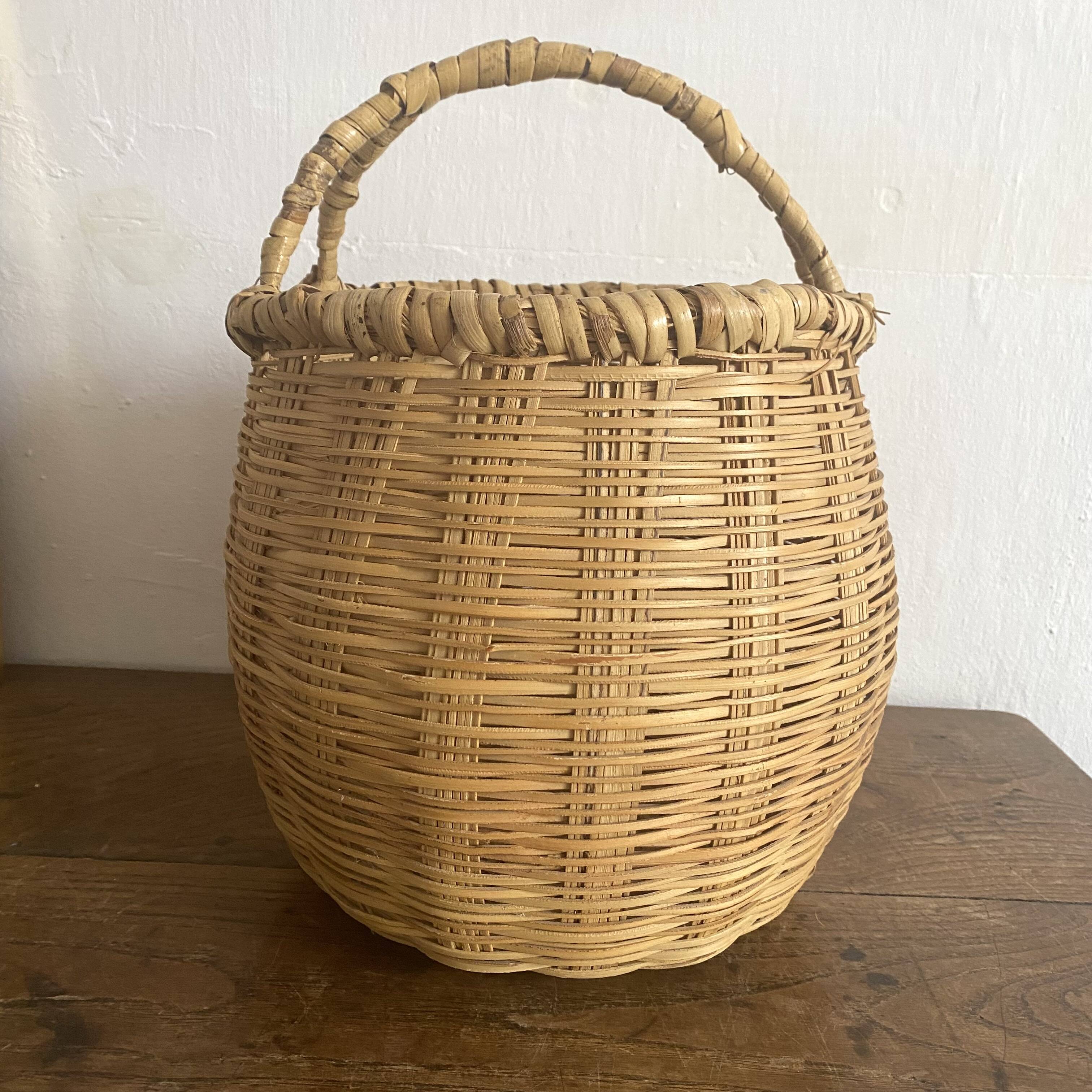 Vintage woven bamboo basket