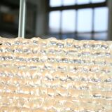 Vintage Textured Glass Chandelier: Mid-Century Kalmar Style Pendant Light