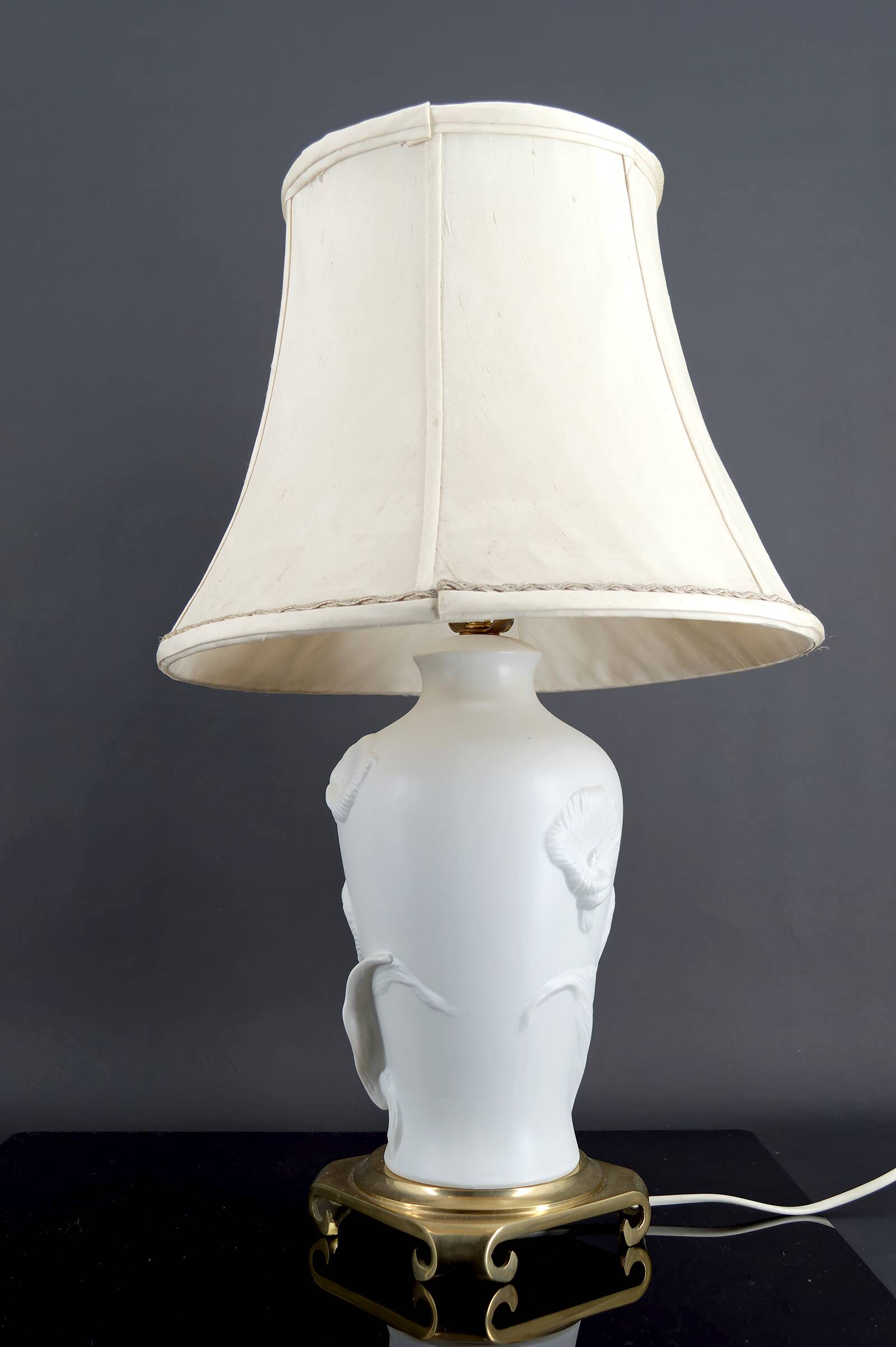 Biscuit porcelain lamp, "Calla Lily", by Nicholas Berbenczy, 1986