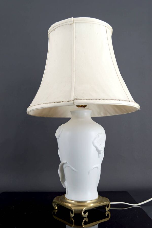 Lampe en biscuit de porcelaine,  ''Calla Lily'', par Nicholas Berbenczy, 1986