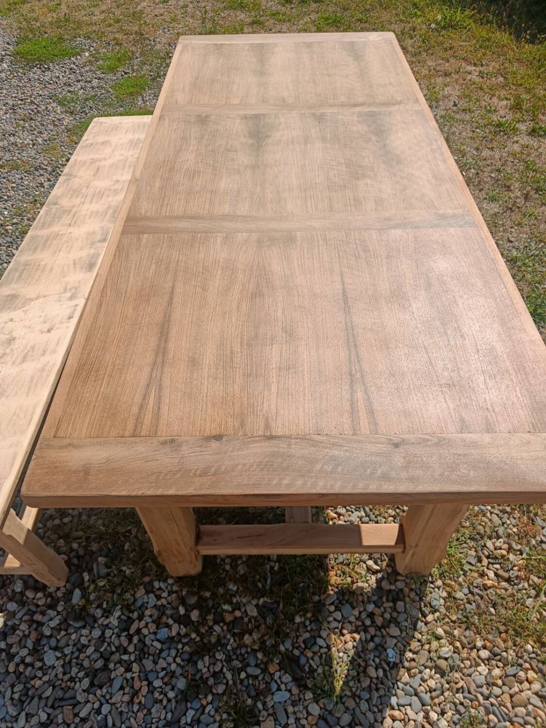 Farmhouse table with bench
