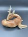 Royal Dux porcelain lying deer – Vintage Bohemian sculpture, mod