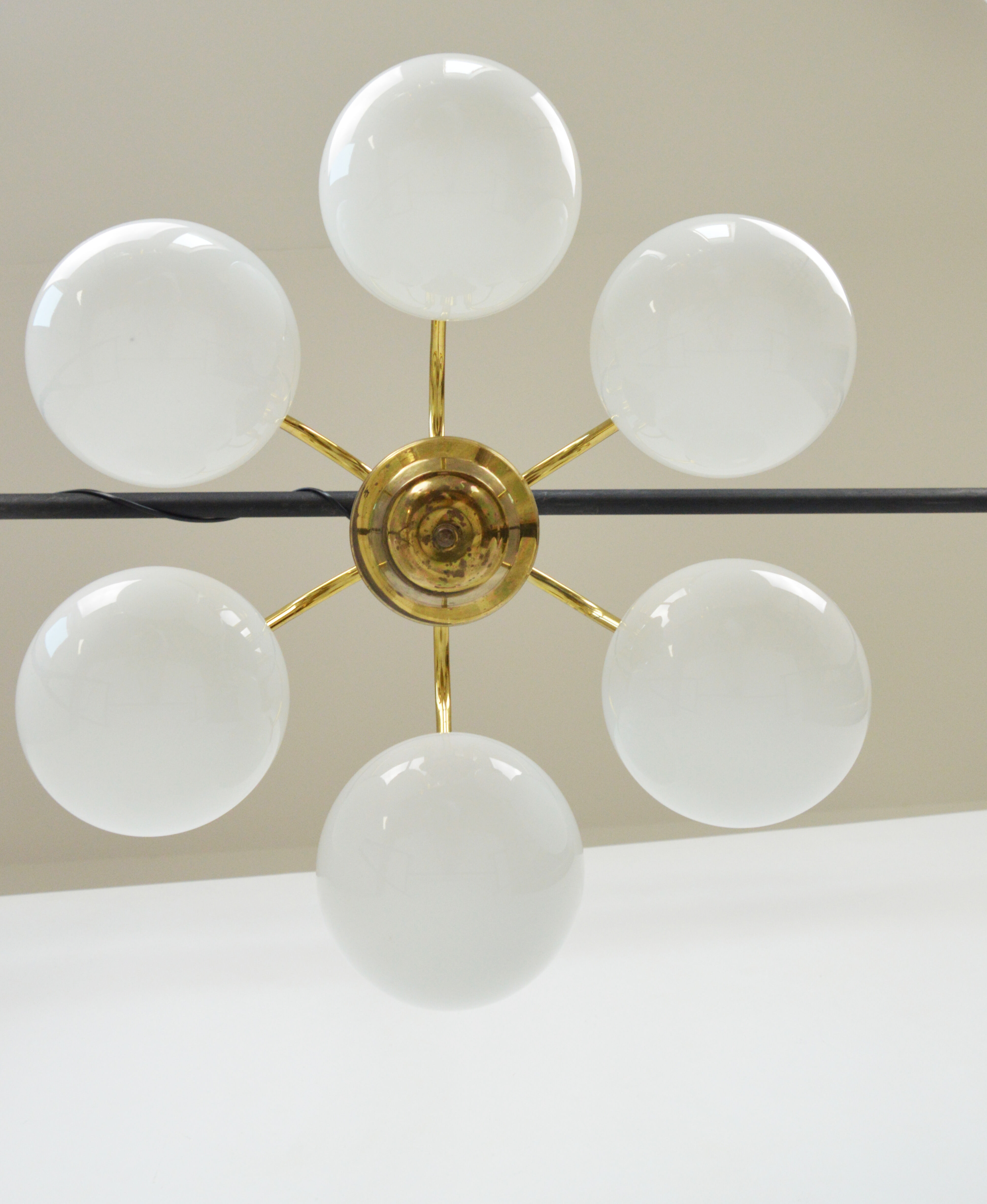 Six-arm chandelier, Poland, 1980s