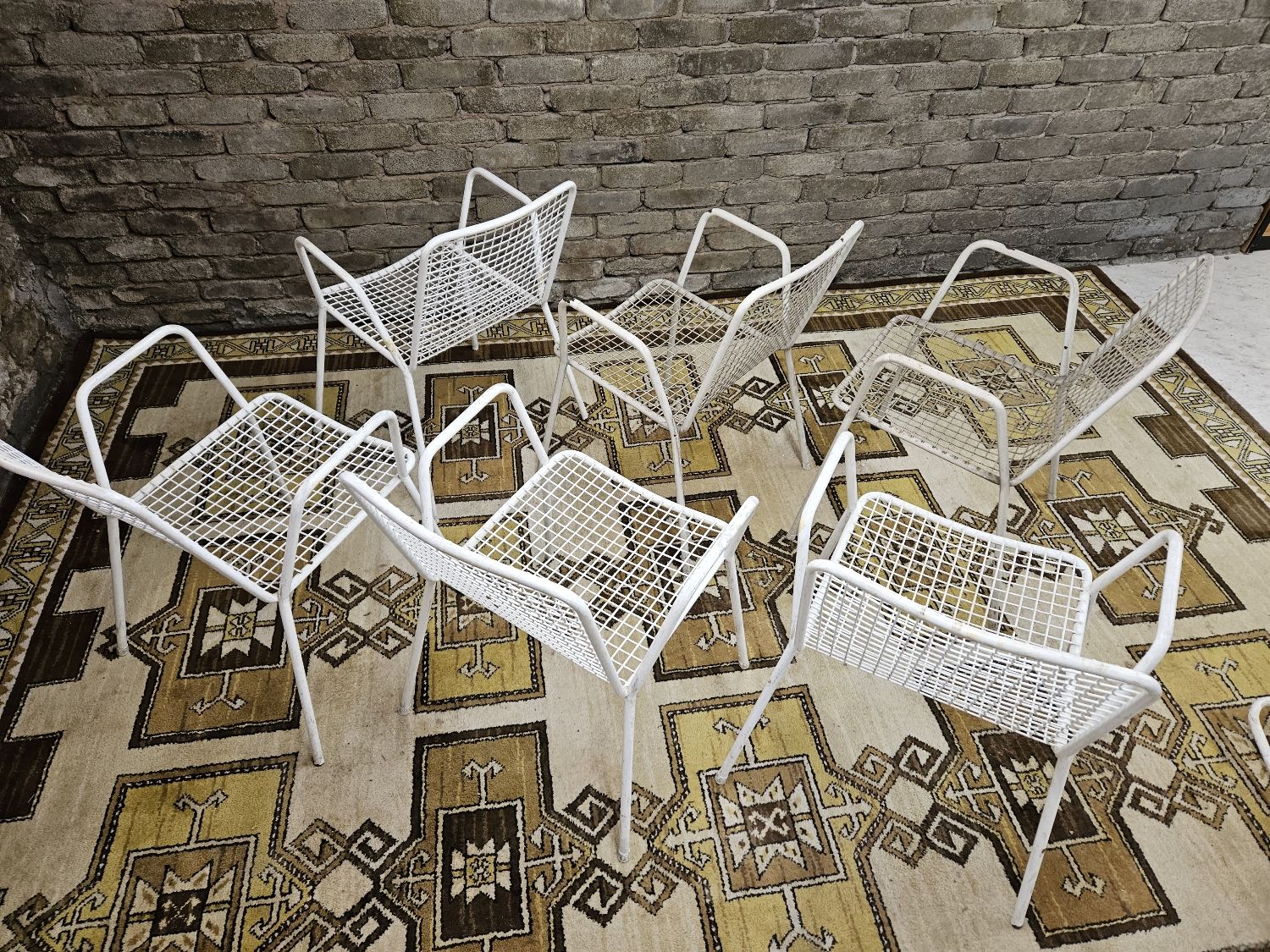 Set of 6 chairs and 1 rocking chair Rio by Emu 1960