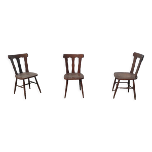 Lot de 3 chaises bistrot western