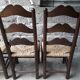 Lot de 6 chaises brutalistes paillées