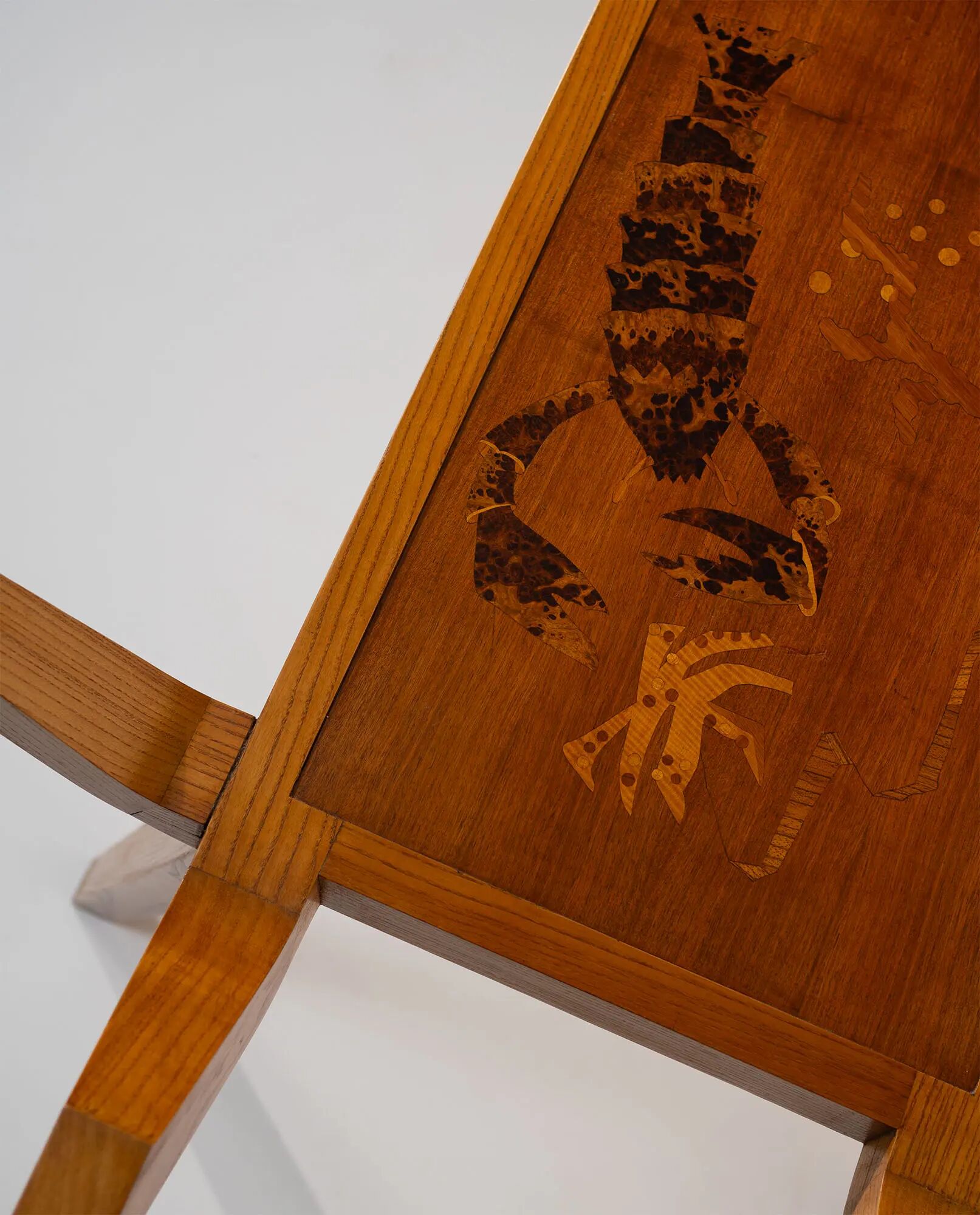 Mid-Century Italian dining table with wood inlay, 1950