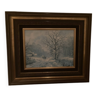 Don Vaughan - oil canvas - wooden frame, signature lower left. Winter Painting